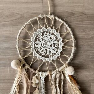 Boho Cream Dream Catcher Wall Hanging Neutral Boho Home Decor